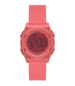 Relógio Mormaii Feminino com Pulseira em Plástico Rosa e com Caixa em Polímero Rosa MO9450AA8T