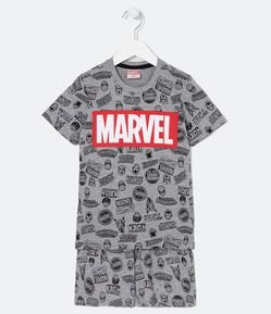 Pijama Infantil Curto com Estampa da Marvel - Tam 1 a 14 anos