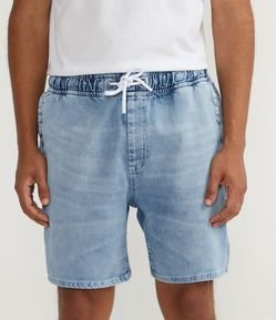 Bermuda Jeans com Cós Elástico