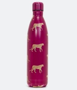 Botella Térmica en Metal con Estampado Leopardo y Capacidad 1 Litro