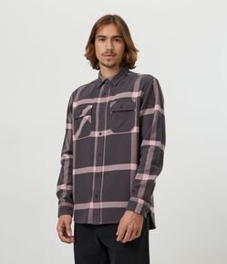 Camisa Manga Longa em Algodão Xadrez