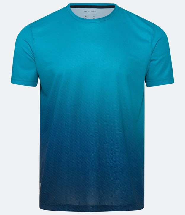 Camiseta Esportiva com Estampa Degradê e Etiqueta na Barra Azul 4