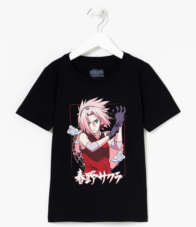 Camiseta Infantil Estampa Sakura Naruto Tam 4 a 10