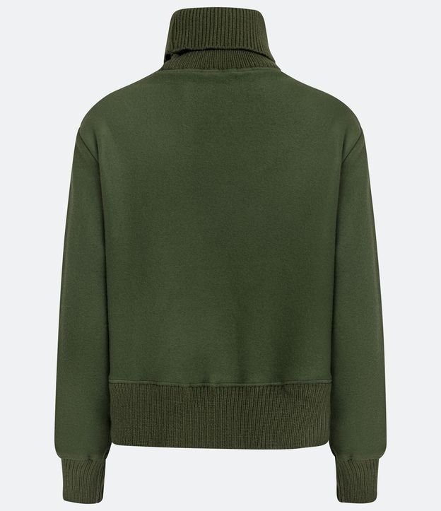 Suéter en Tejido de Punto con Cuello Alto y Barra Ancha Verde 6