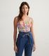 Imagem miniatura do produto Blusa Musculosa Cropped con Estampado de Piñas y Lastex en la Barra Multicolores 1