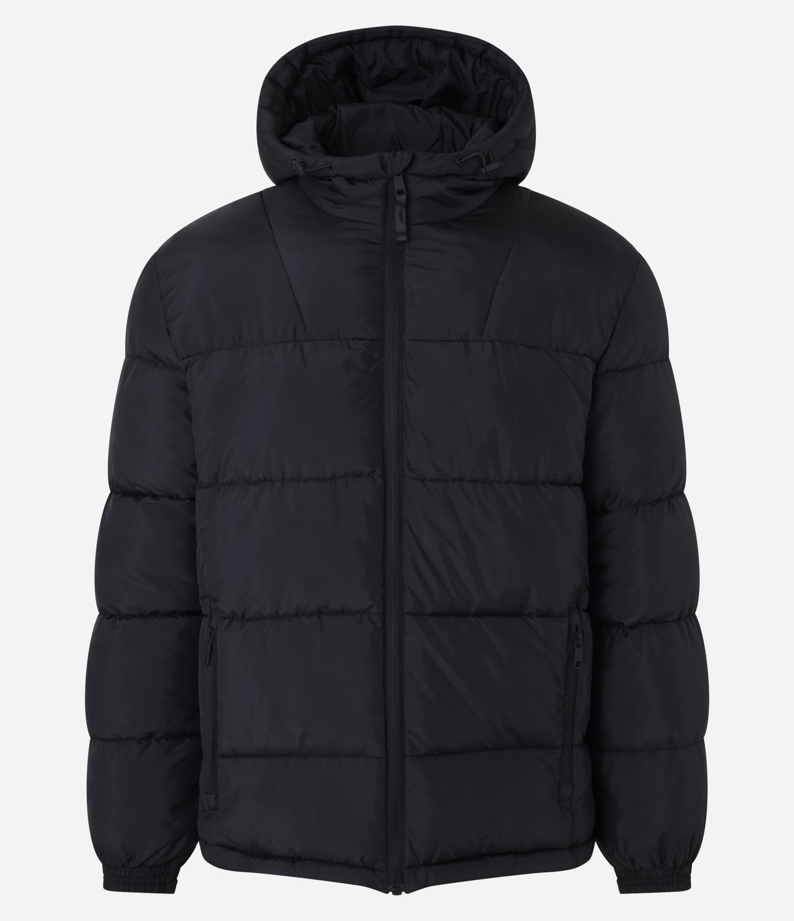 Jaqueta Puffer Esportiva com Bolsos com Zíper Preto 5