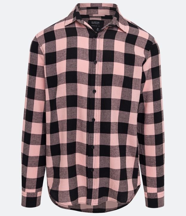 Camisa Xadrez Flanelada Manga Longa Masculina Revanche Castro Xadrez  Vermelho