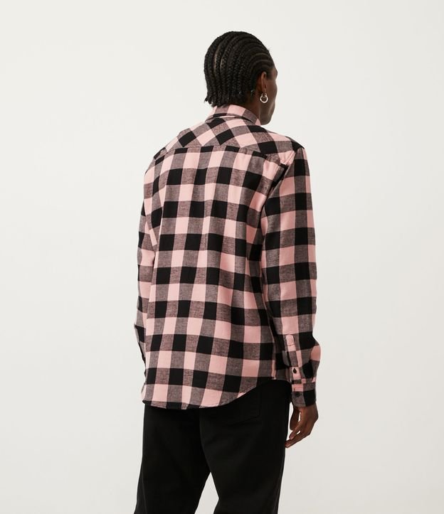 Camisa de flanela xadrez masculina, manga comprida, bolso duplo, casual,  estilo inglês, cheque, conforto, roupa macia