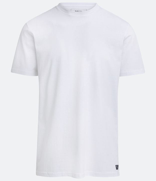 Camiseta Básica em Meia Malha Manga Curta Branco 6