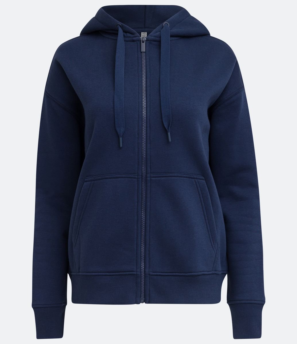 blue moletom com capuz zipper
