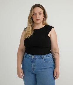 Blusa Cropped Muscle Tee Texturizado Curve & Plus Size