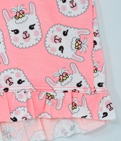 Pijama Infantil Curto com Estampa de Lhama na Boia - Tam 1 a 5 anos