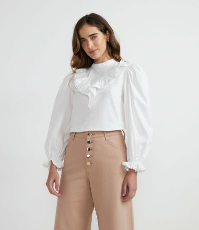 blusa manga princesa renner