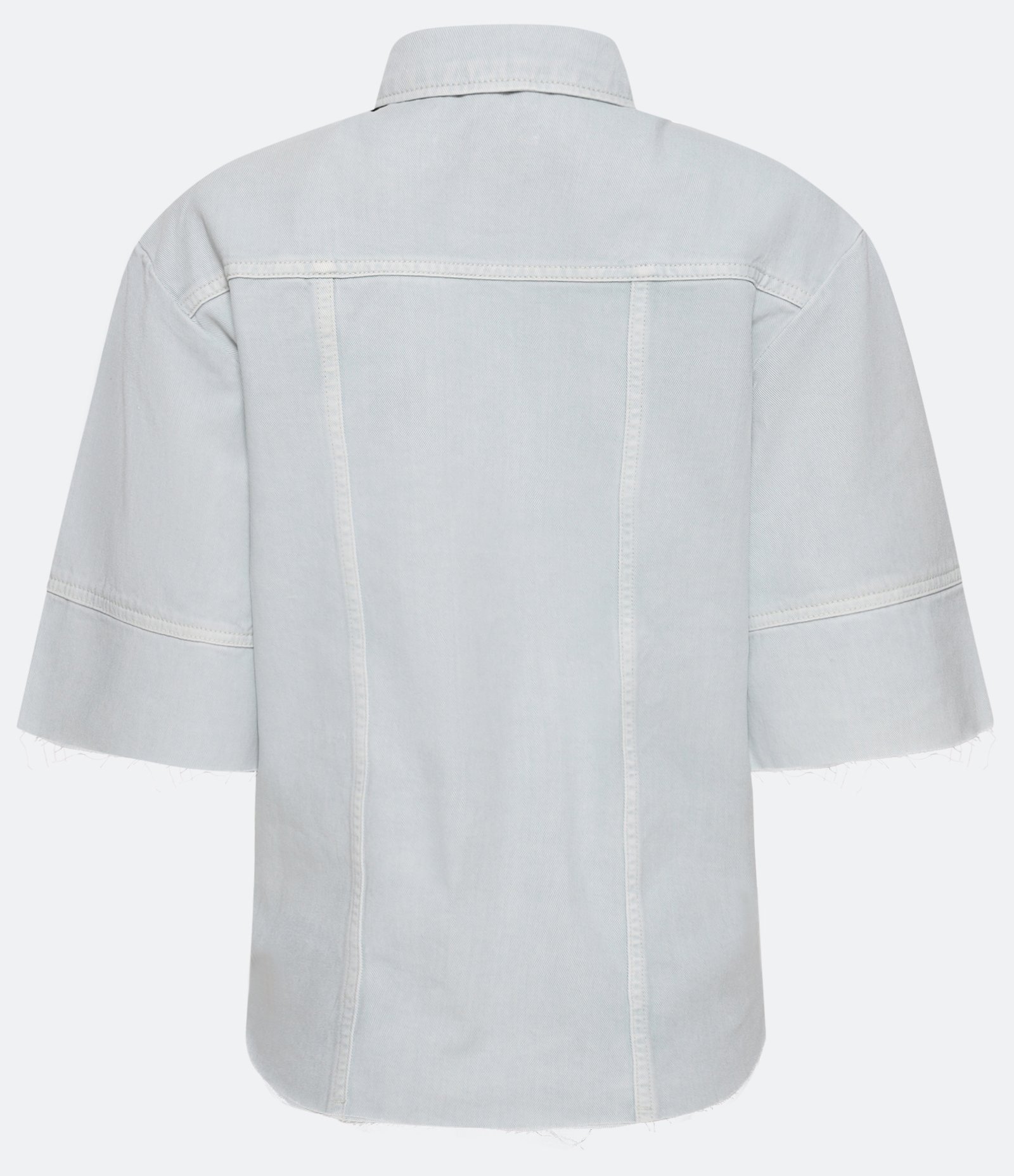 Camisa em Sarja com Bolsos Frontais e Barra Cortada a Fio 2