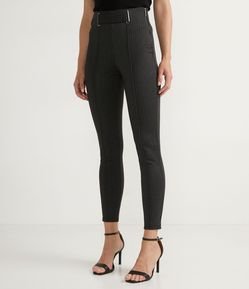 Pantalón Legging en Viscosa con Detalle en la Cintura y Patrón Cuadrillé