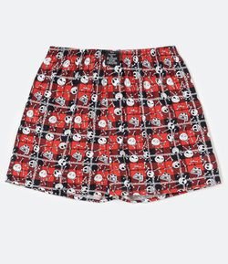 Cueca Samba Canção Estampa Jack Skeleton Xadrez