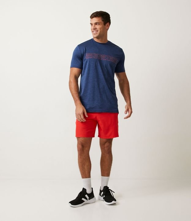 Bermuda Esportiva com Estampa Heat Print e Bolsos Laterais