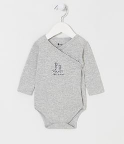 Body Kimono Infantil com Estampas de Girafinhas - Tam RN a 9 meses