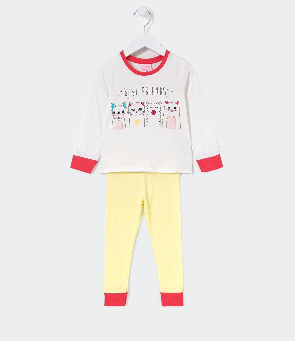 Pijama Infantil Longo Estampa de Lhama e Amigos - Tam 1 a 4 anos Menor preço em Pijama Infantil Longo Estampa de Lhama e Amigos - Tam 1 a 4 anos