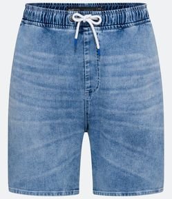 Bermuda Skinny em Jeans com Cós Elástico - Plus Size