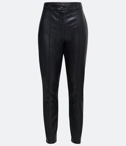 Calça Legging em Material Sintético com Recortes