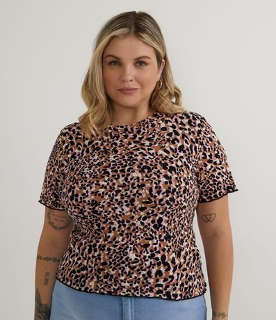 Blusa Manga Curta em Viscose com Estampa Animal Print Onça & Plus Size é boa?