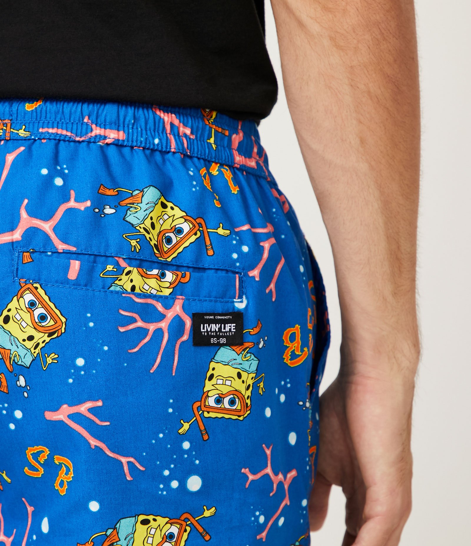 Bermuda Paper Touch com Estampa Bob Esponja Azul 5
