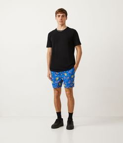 Bermuda Paper Touch com Estampa Bob Esponja