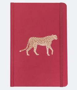 Cuaderno Papel con Estampado Leopardo y Cierre de Elástico
