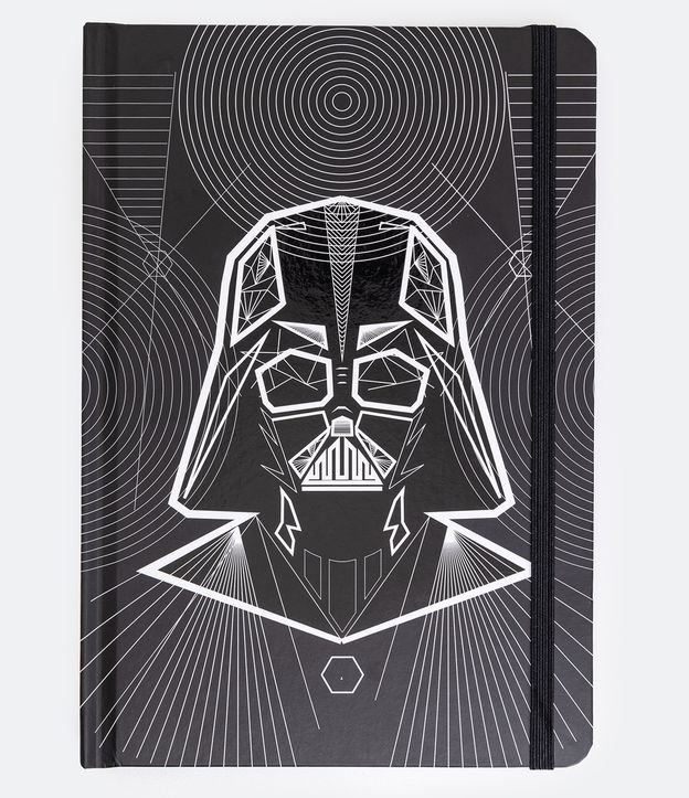 Caderno Papel com Estampa Star Wars Darth Vader e Fechamento por Elástico