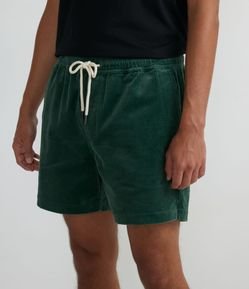 Bermuda Runner em Veludo com Cordão e Bolsos