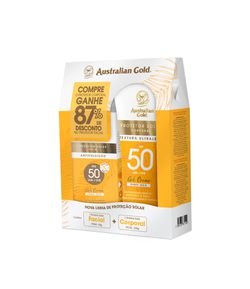 Kit Protetor Solar Gel Creme Corporal FPS50 e Protetor Solar Facial FPS50 Australian Gold Australian Gold