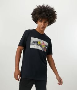 Camiseta em Meia Malha Manga Curta com Estampa Bob Esponja  Patrick e Gary