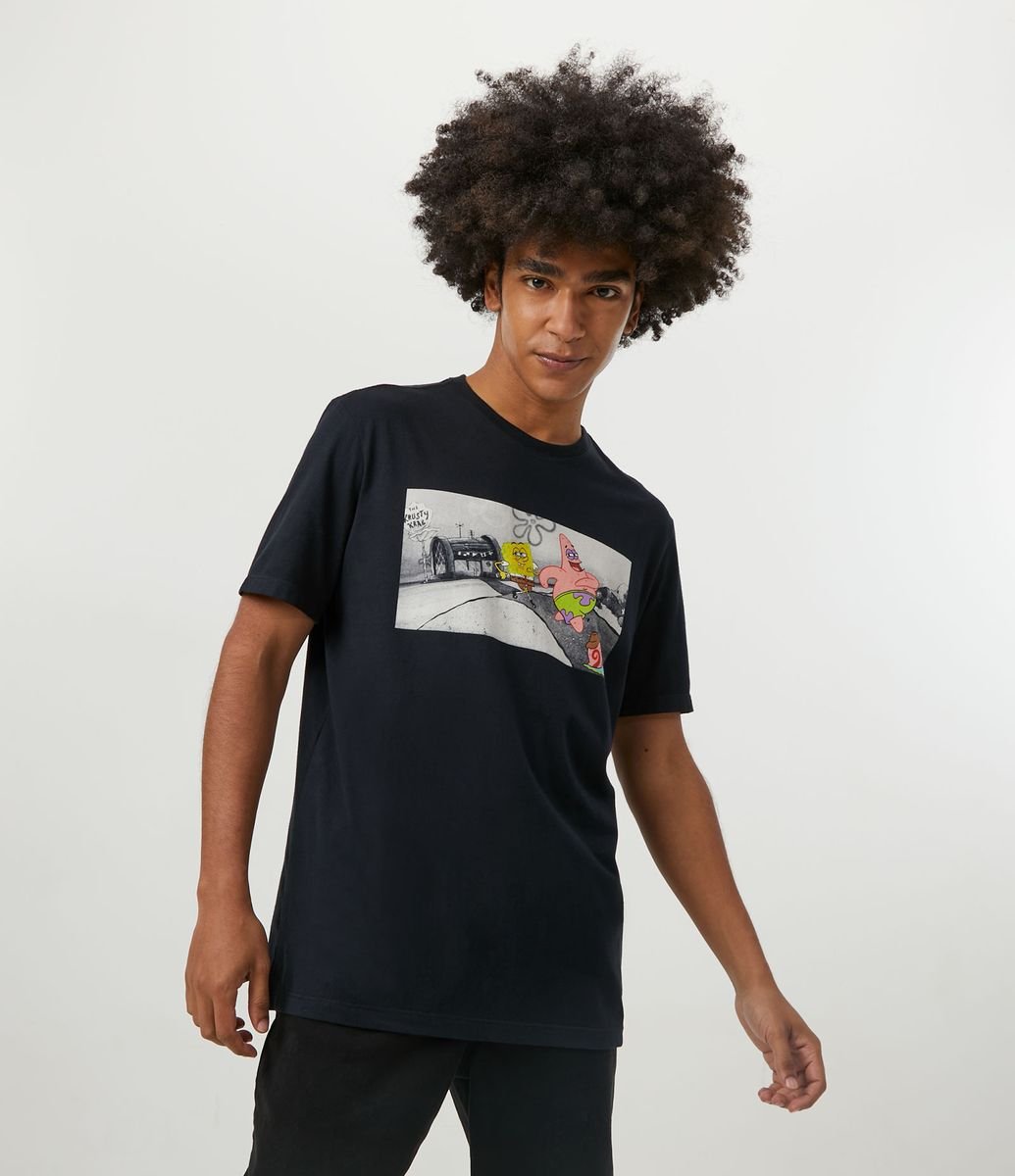 Camiseta em Meia Malha Manga Curta com Estampa Bob Esponja Patrick e Gary é ruim? Camiseta em Meia Malha Manga Curta com Estampa Bob Esponja Patrick e Gary é boa?