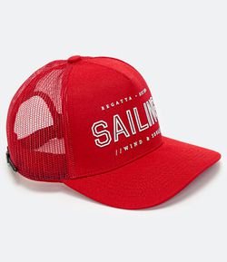 Boné Trucker em Algodão Estampa Sailing
