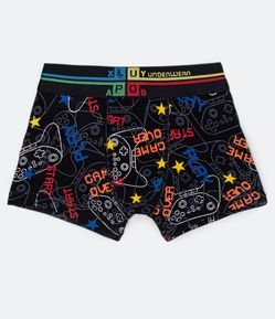Cueca Boxer Infantil em Poliamida com Estampas de Game - Tam P ao GG