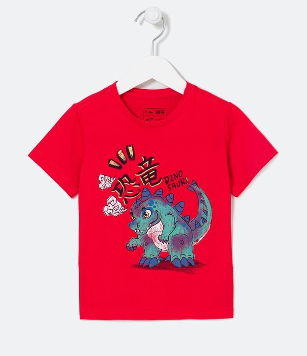 Camiseta Infantil com Estampa Dino - Tam 1 a 5 Anos