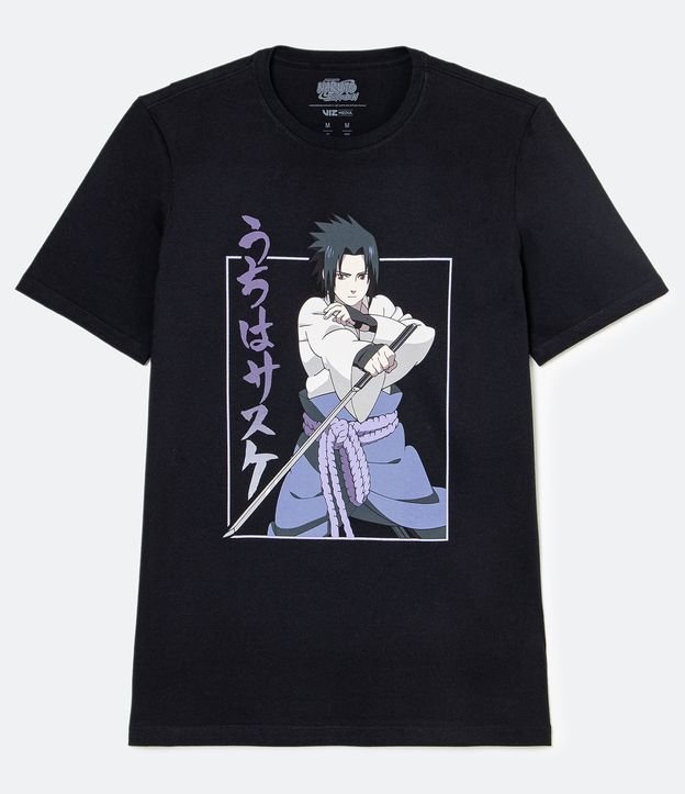 Blusa Feminina Mangá Naruto Sasuke Uchiha pequeno