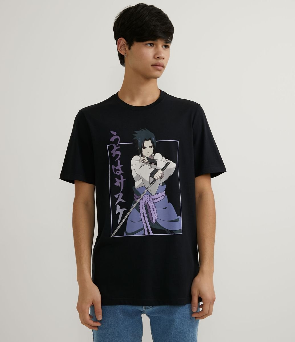 Camiseta blusa Manga Naruto Sasuke Uchiha