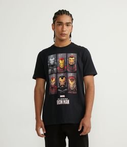 Camiseta Manga Curta em Algodão com Estampa Iron Man