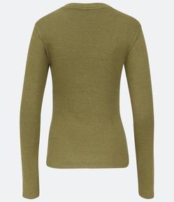 Blusa Alongada em Viscose com Manga Longa sem Estampa