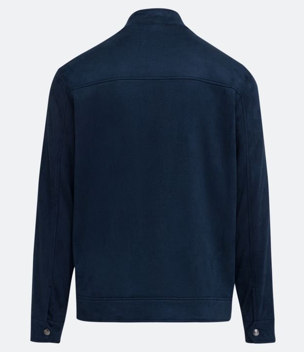 Campera Biker en Material Sintético con Bolsillos Azul 8