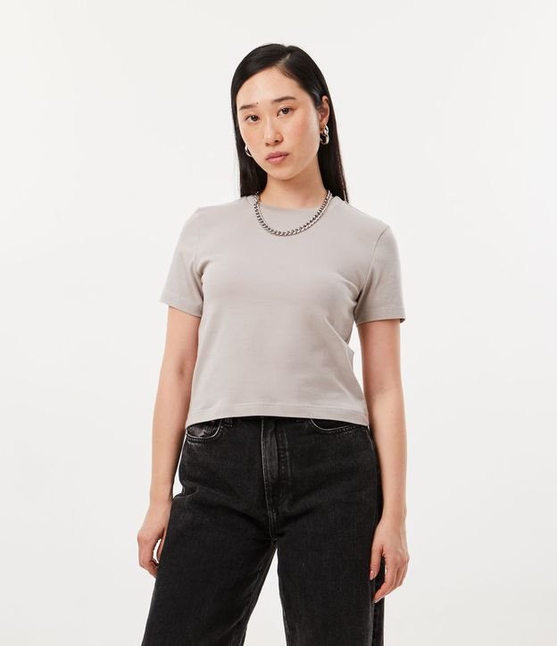 Blusa Básica em Algodão com Manga Curta