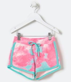 Short Infantil Runner com Estampa Tie Dye - Tam 5 a 14 anos