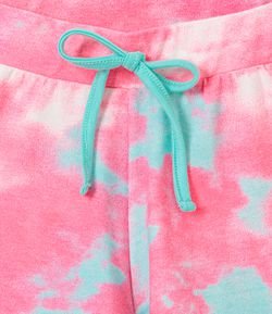 Short Infantil Runner com Estampa Tie Dye - Tam 5 a 14 anos