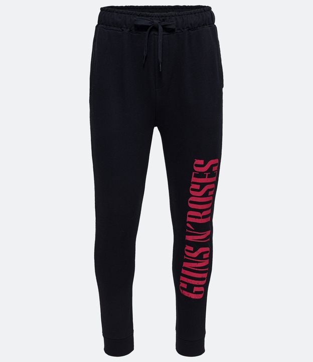 Calça jogger em Moletom com Lettering do Gun's'n Roses