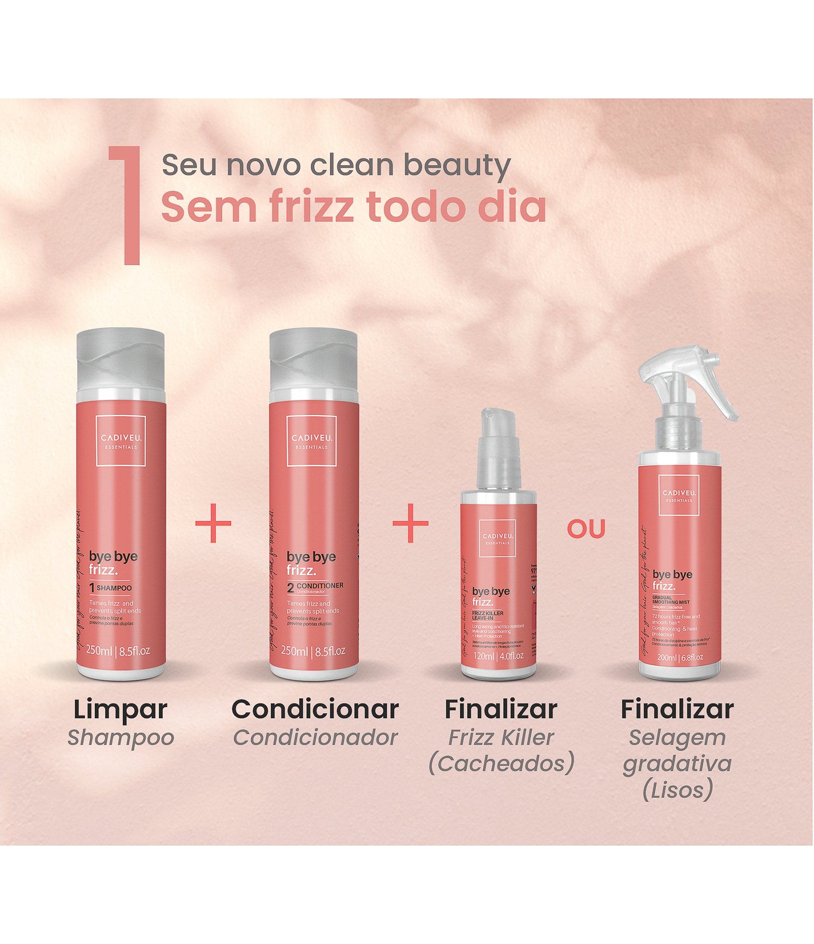 Shampoo Bye Bye Frizz Cadiveu 250ml 8