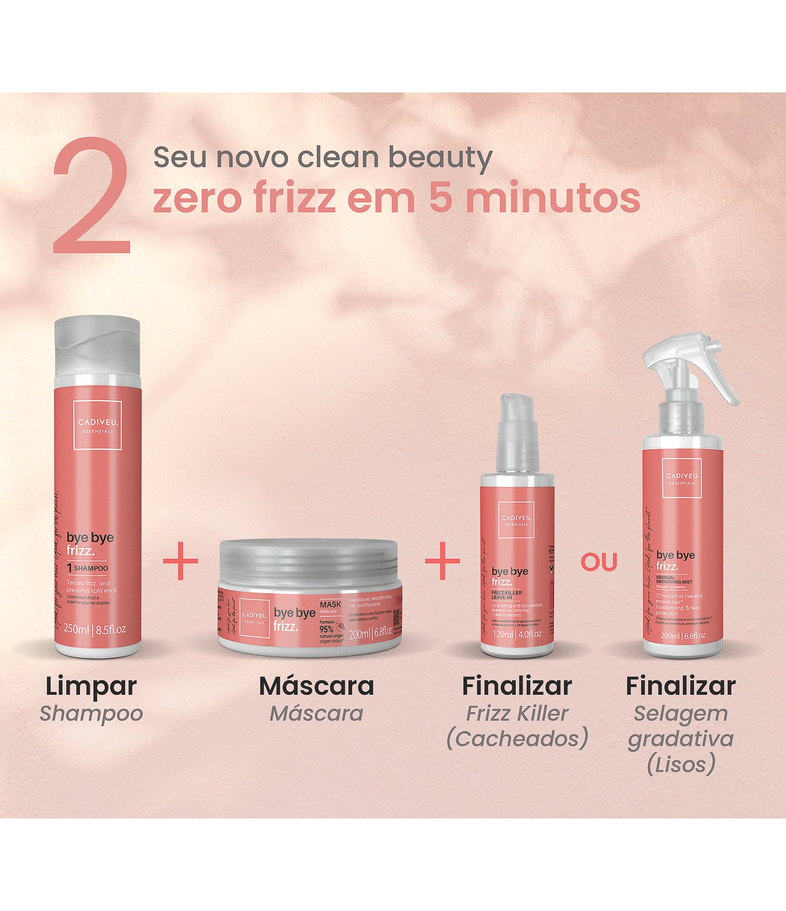 Shampoo Bye Bye Frizz Cadiveu 250ml 9