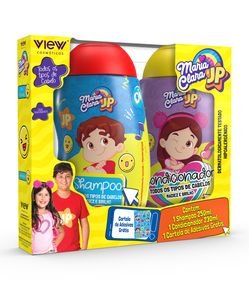 Kit Infantil Shampoo + Condicionador e Adesivos Maria Clara e JP