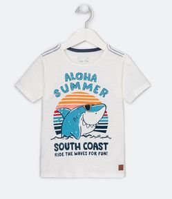 Camiseta Infantil com Estampa de Tubarão - Tam 1 a 5 anos